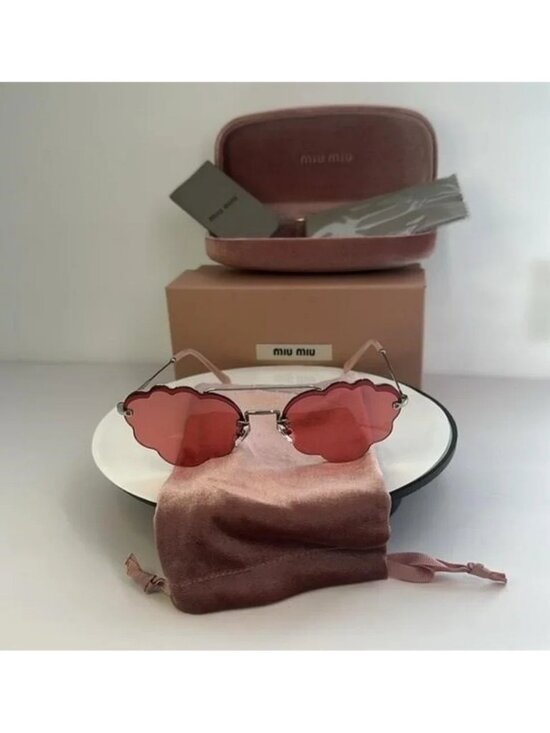?- New Authentic MIU MIU MU57U Irregular-Frame Sunglasses